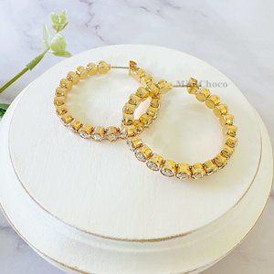 Crystal Hoop 30mm Earrings